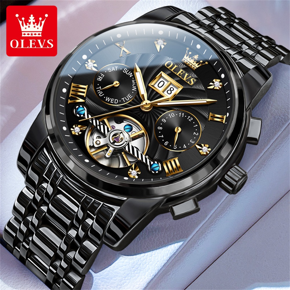 Omega Watch Constellation - OLEVS Klassieke herenhorloges Tourbillon Multifunctioneel volautomatisch